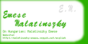 emese malatinszky business card